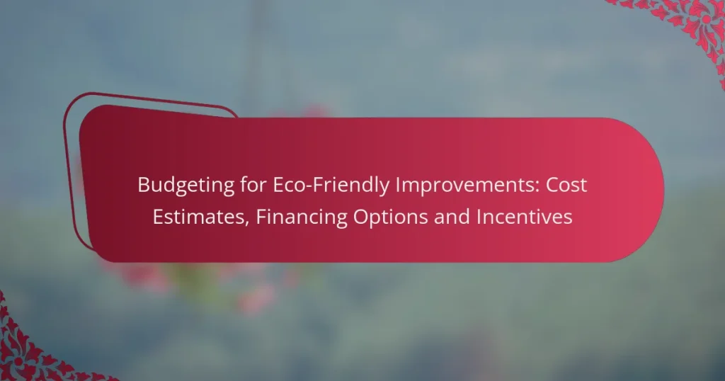 Budgeting for Eco-Friendly Improvements: Cost Estimates, Financing Options and Incentives