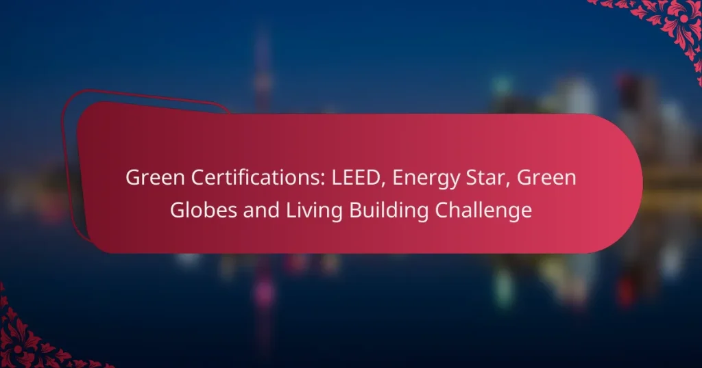 Certificaciones Verdes: LEED, Energy Star, Green Globes y Living Building Challenge
