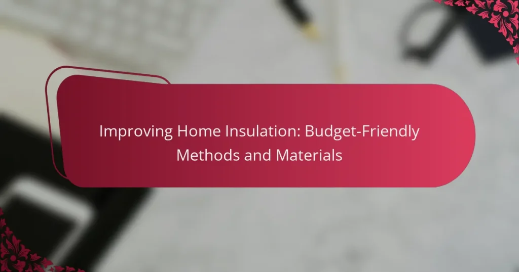 Improving Home Insulation: Budget-Friendly Methods and Materials