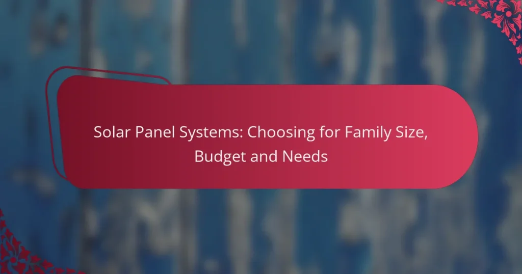 Sistemas de Paneles Solares: Elegir según el Tamaño de la Familia, Presupuesto y Necesidades