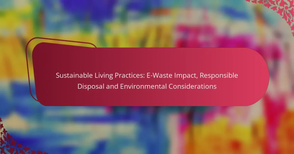 Sustainable Living Practices: E-Waste Impact, Responsible Disposal and Environmental Considerations