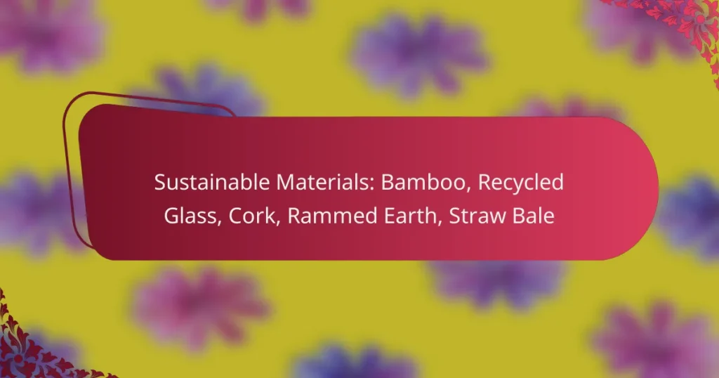 Sustainable Materials: Bamboo, Recycled Glass, Cork, Rammed Earth, Straw Bale
