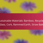 Sustainable Materials: Bamboo, Recycled Glass, Cork, Rammed Earth, Straw Bale