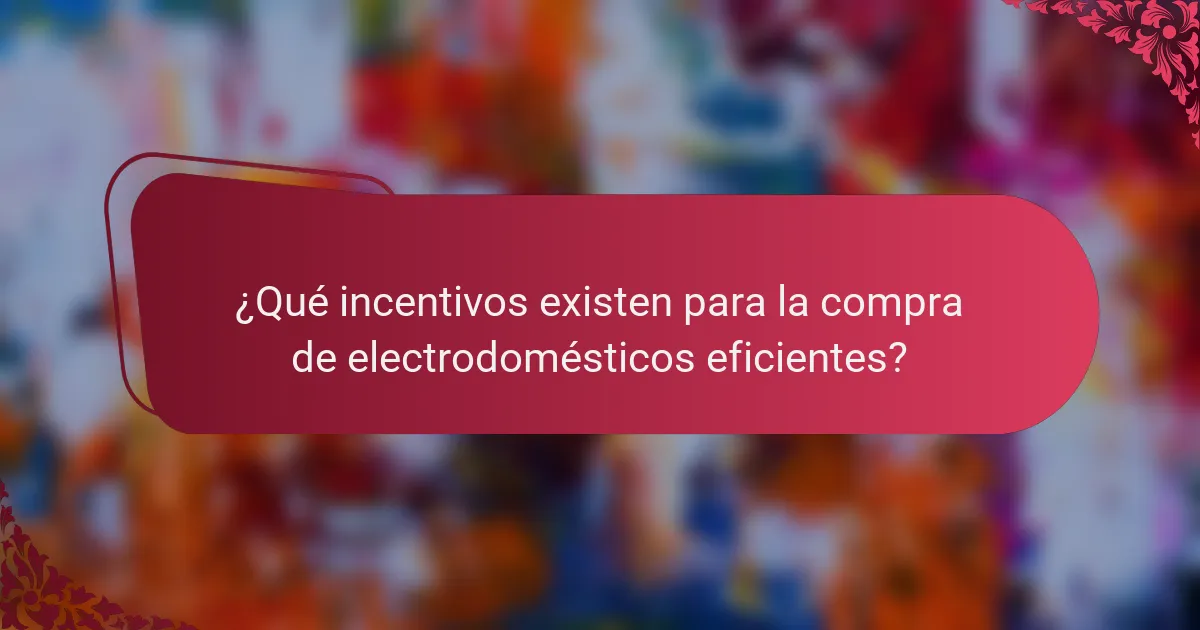 ¿Qué incentivos existen para la compra de electrodomésticos eficientes?